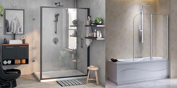 mampara de baño en vidrio 410 aberturas